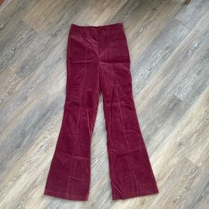 Forever 21 Bellbottom High Rise Velvet Pants